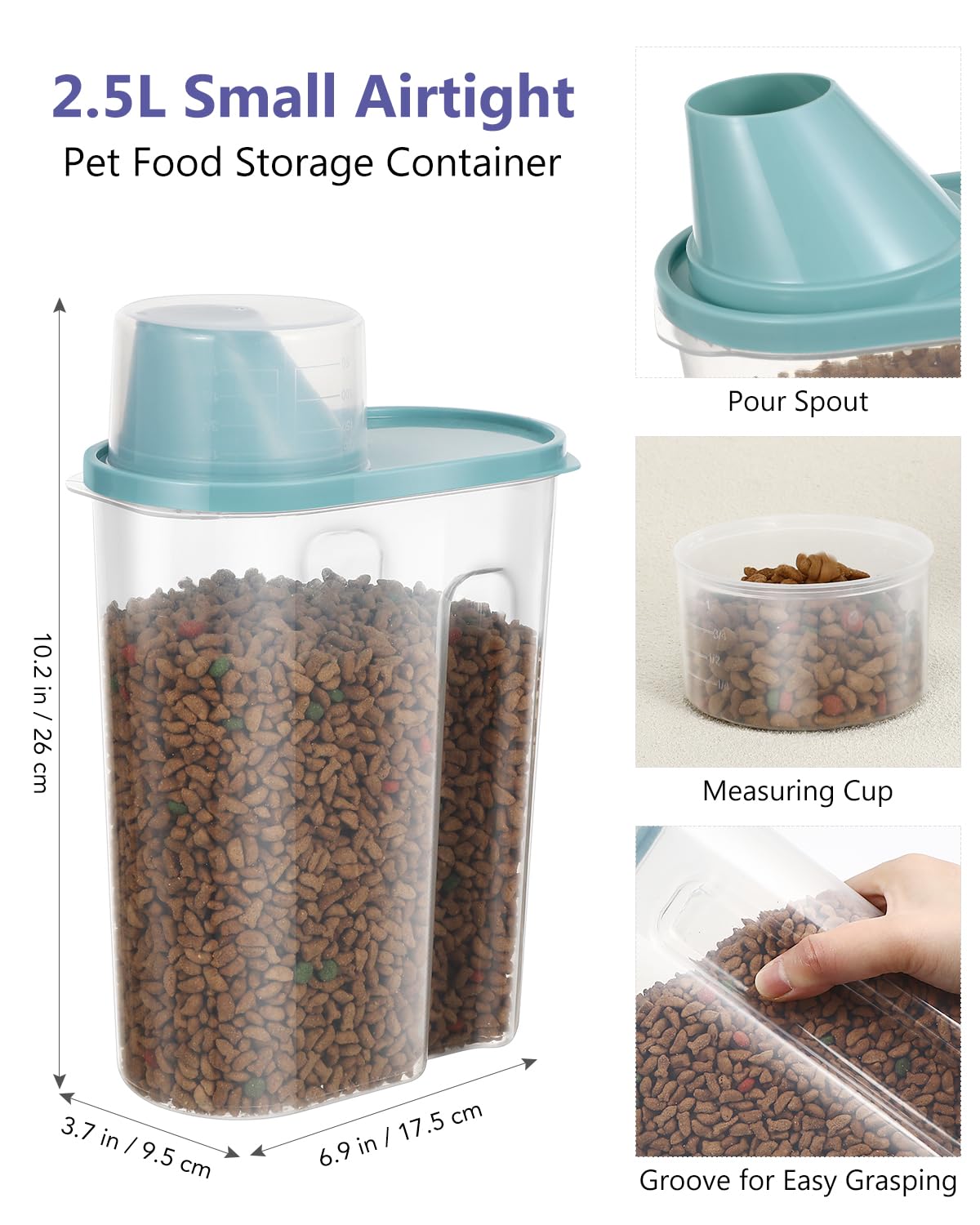 ANVS multipurpose storage for dog, cat, grain, cereal or coffee helps reduce clutter
