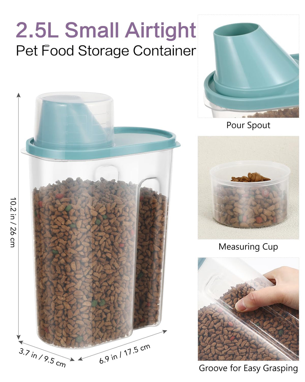 ANVS storage scoop aids precise portions and neat serving.