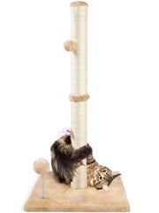 ANWA 32in cat scratching post top plush ball for interactive play and stress relief