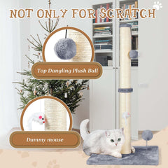 ANWA 32-inch tall cat scratching post base detail reveals reinforced chipboard stability.