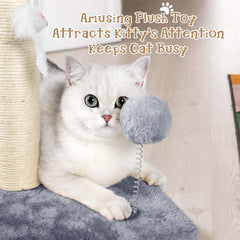 ANWA 32-inch tall cat scratching post front view emphasizes premium sisal for claws exercise.