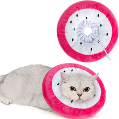 ANWA adjustable cat cone collar soft close-up highlights plush fabric for comfortable cat recovery