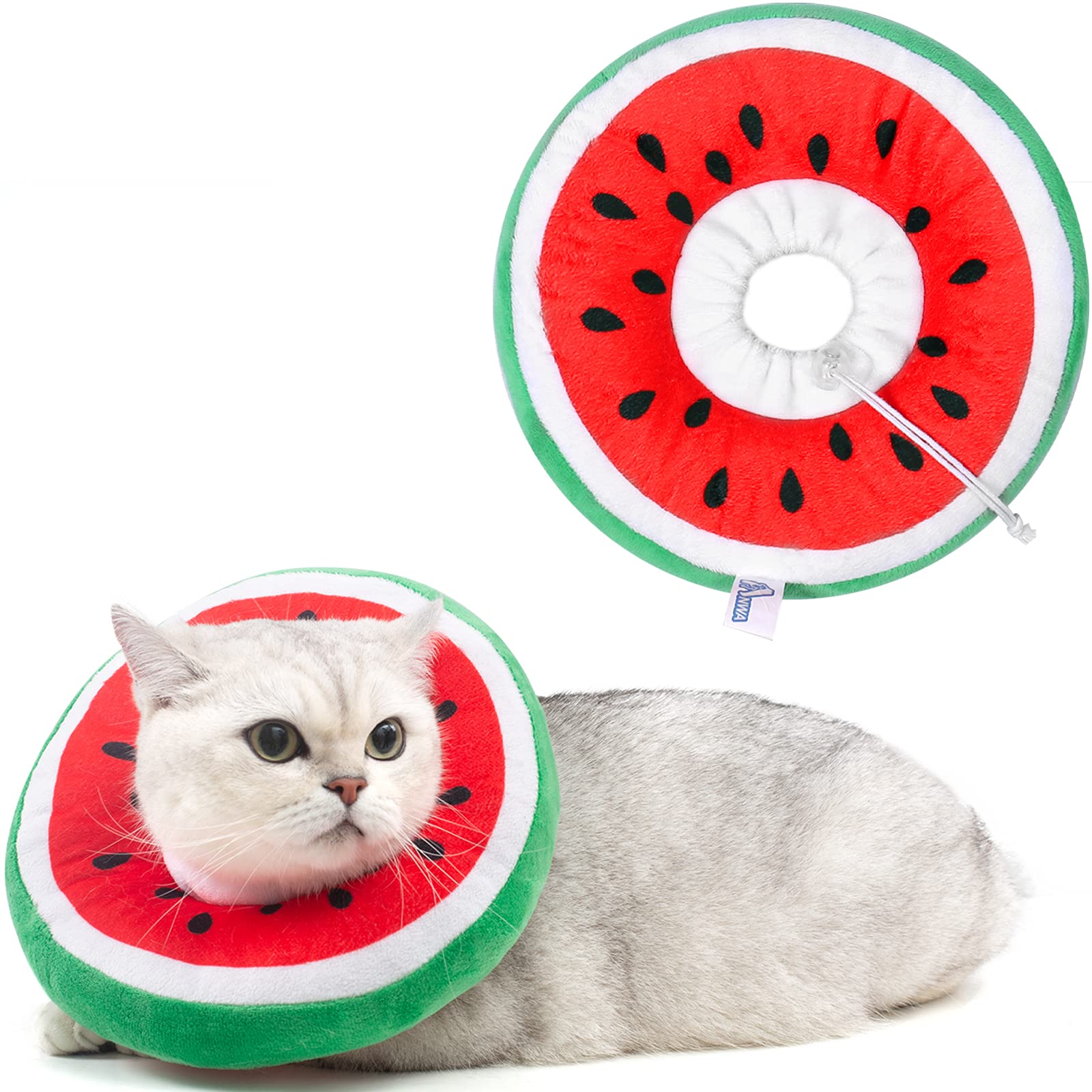 ANWA adjustable cat cone collar front view provides gentle post-surgery support.