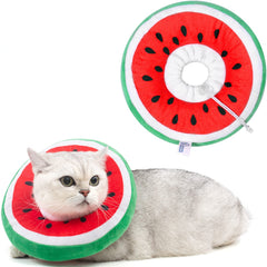 ANWA adjustable cat cone collar front view provides gentle post-surgery support.