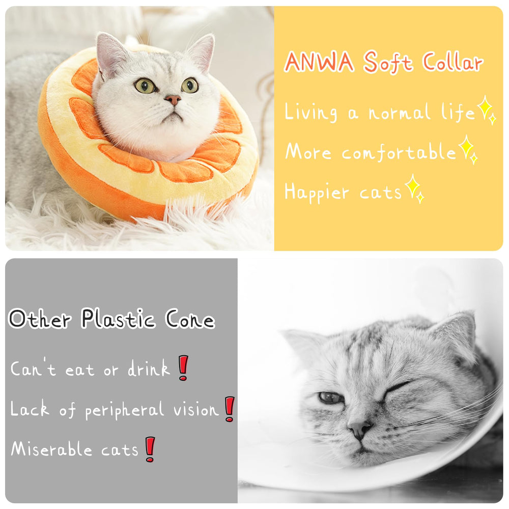 ANWA cat cone collar cute orange design brightens recovery moments.