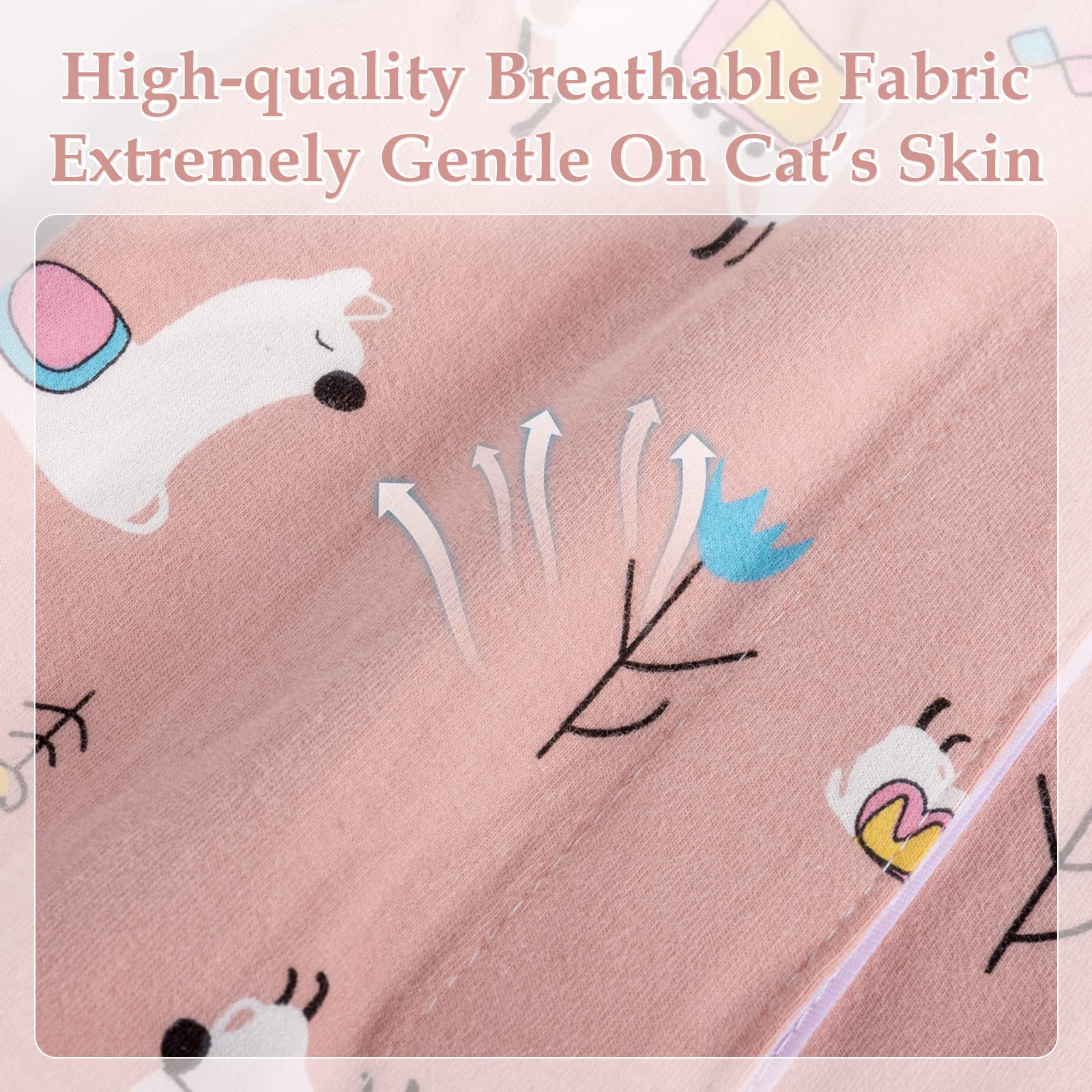 ANWA cat recovery suit after spay use with skin friendly fabric.