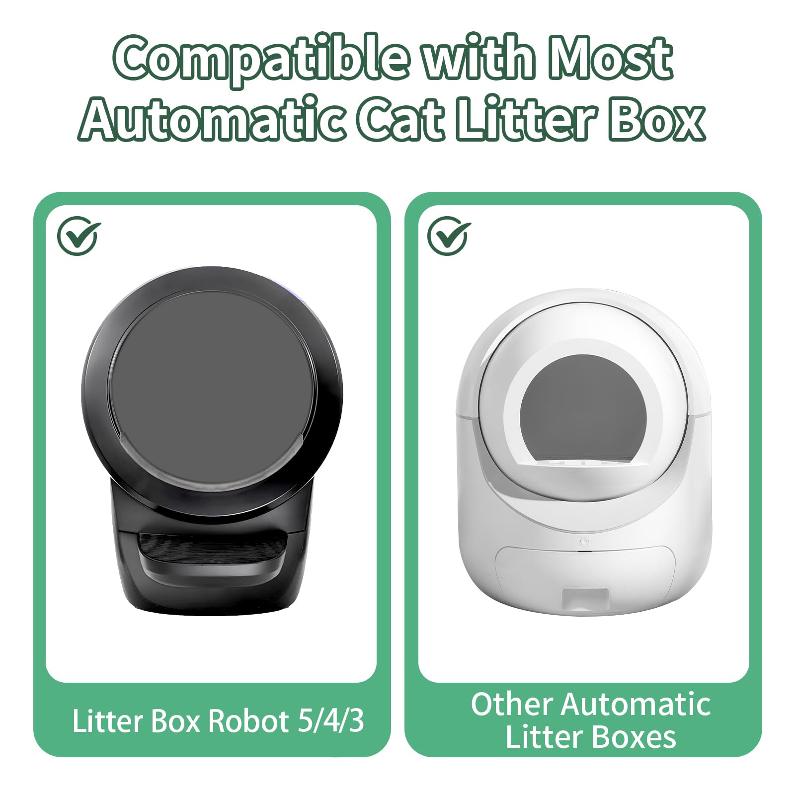 ANWA liners beside a ruler show 25.2 by 15.4 inch fit for automatic litter boxes.