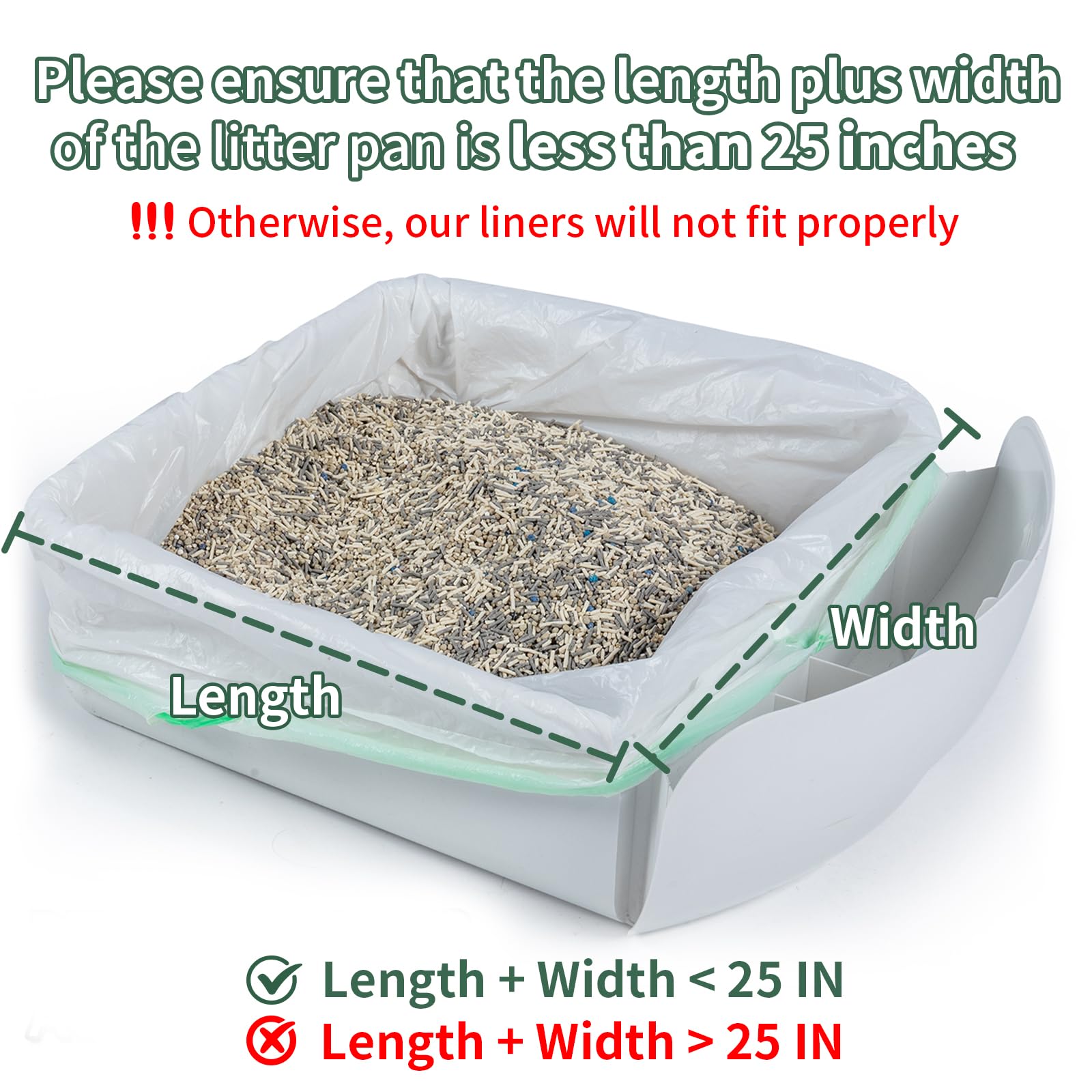 ANWA litter liners closeup highlights the drawstring design for mess-free disposal.