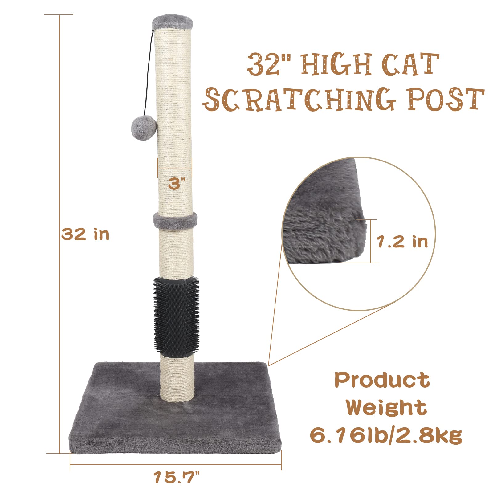 ANWA sisal tower closeup highlights durable natural sisal for long-lasting scratching