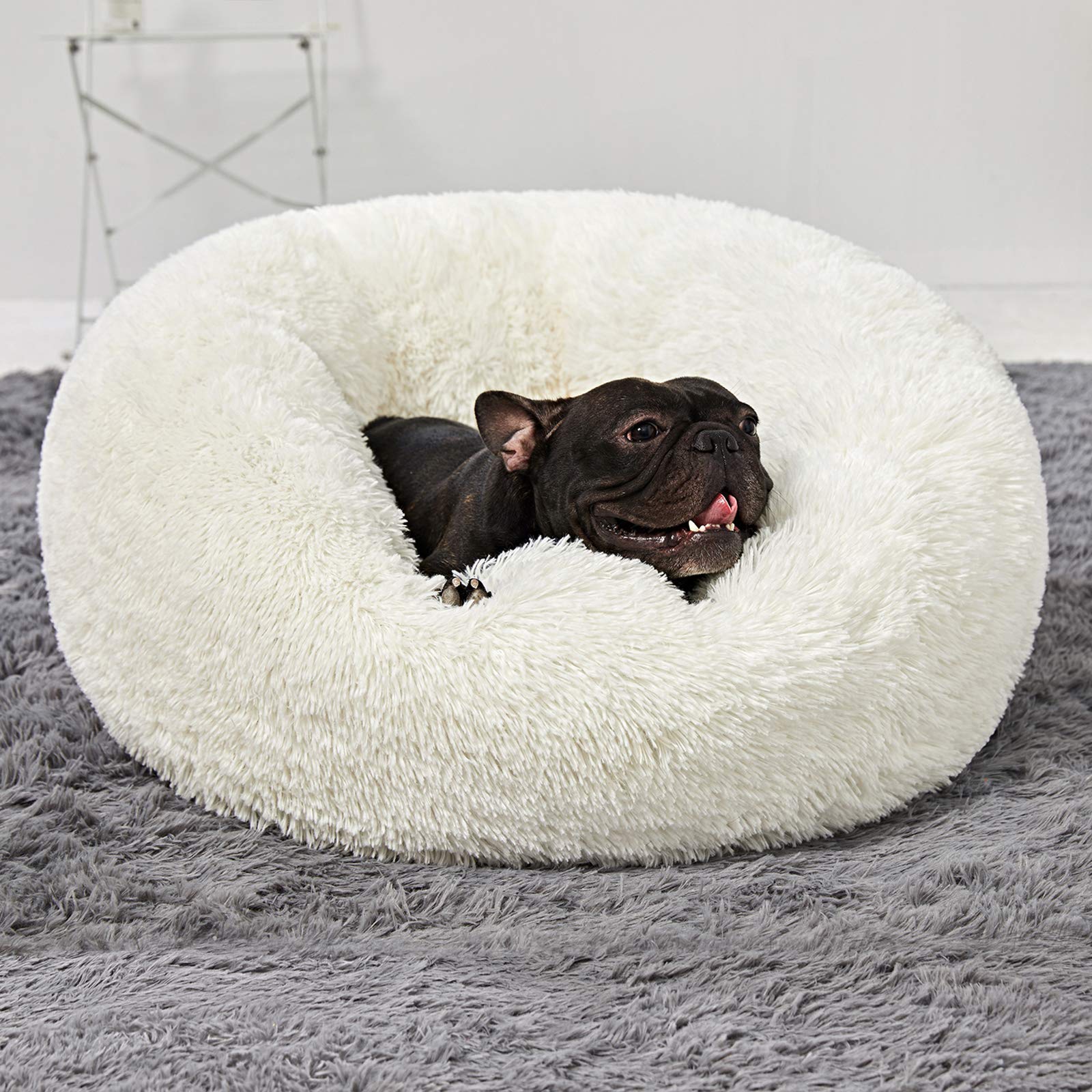 ANWA Small dogs fit this 24 inch round bed for cozy snuggling.