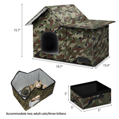 Anysiny cat house with spacious interior supporting multiple cats to rest and play