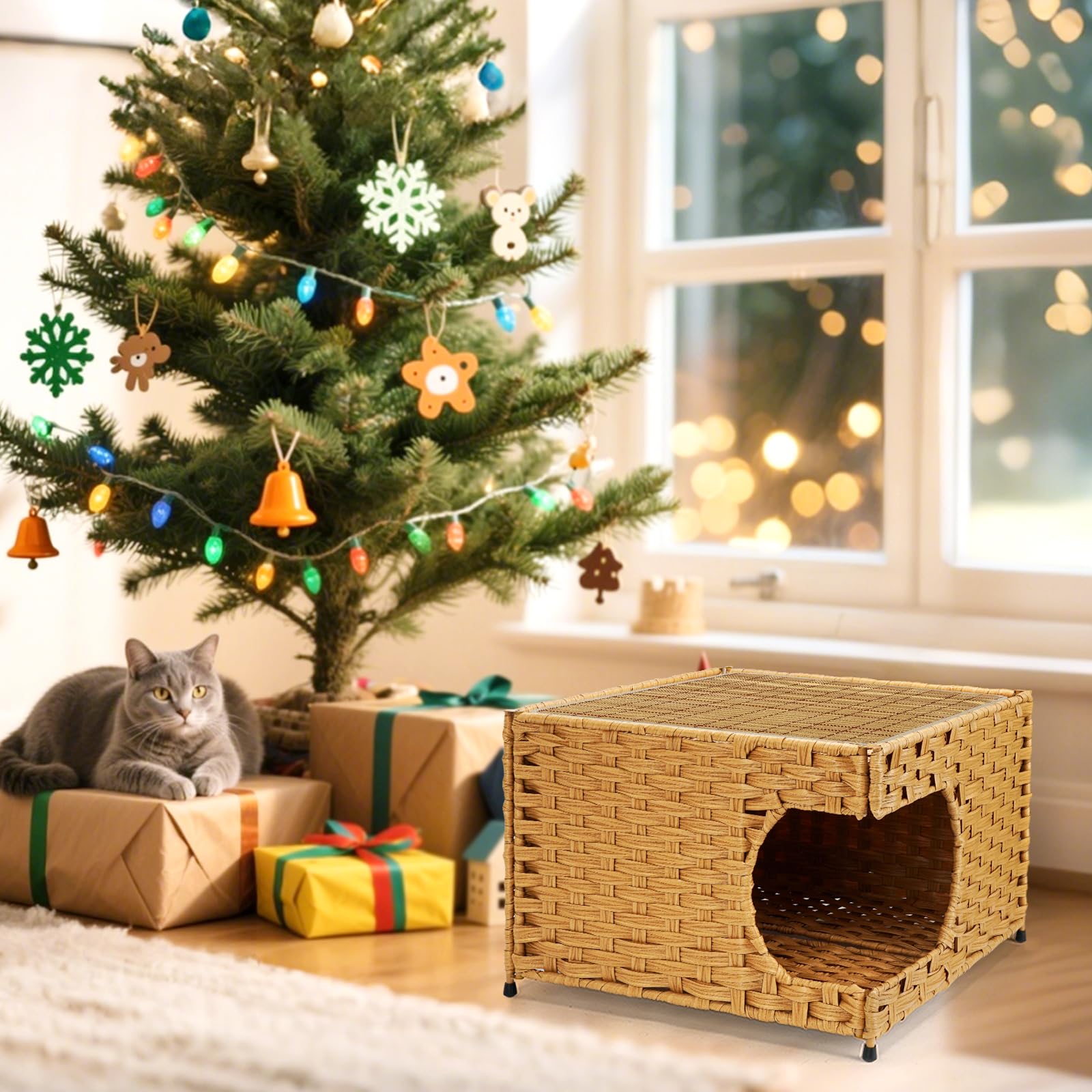Anysiny cat house decorative pet furniture fits living rooms and bedrooms.