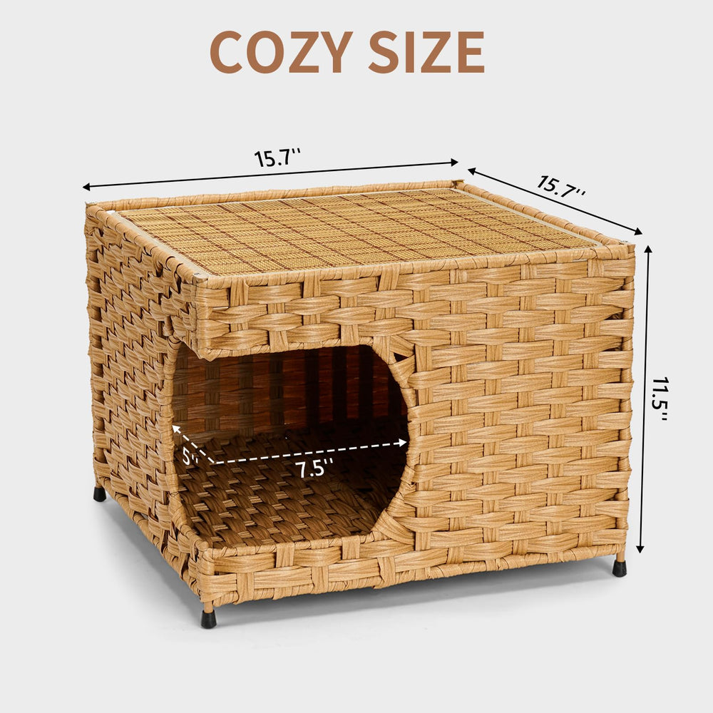 Anysiny cat house double-sided cushion for year-round comfort.