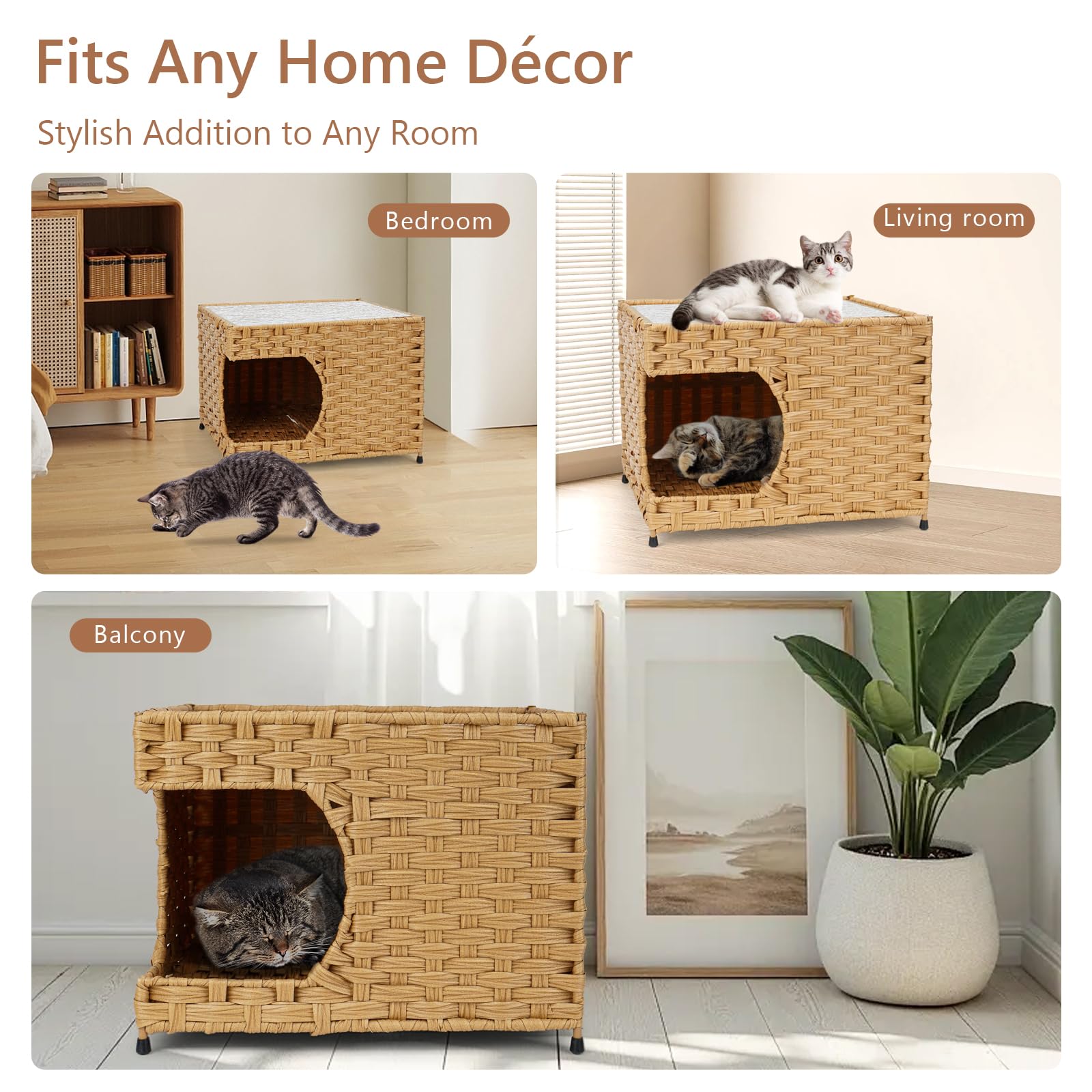 Anysiny cat house easy-clean design for quick maintenance.
