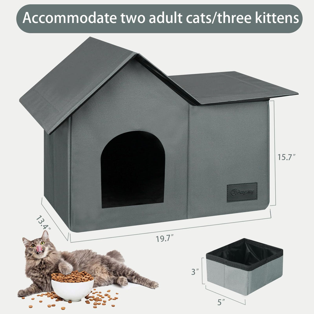 Anysiny cat house with removable soft mat offers cozy resting space for outdoor cats.