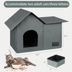 Anysiny cat house with removable soft mat offers cozy resting space for outdoor cats.
