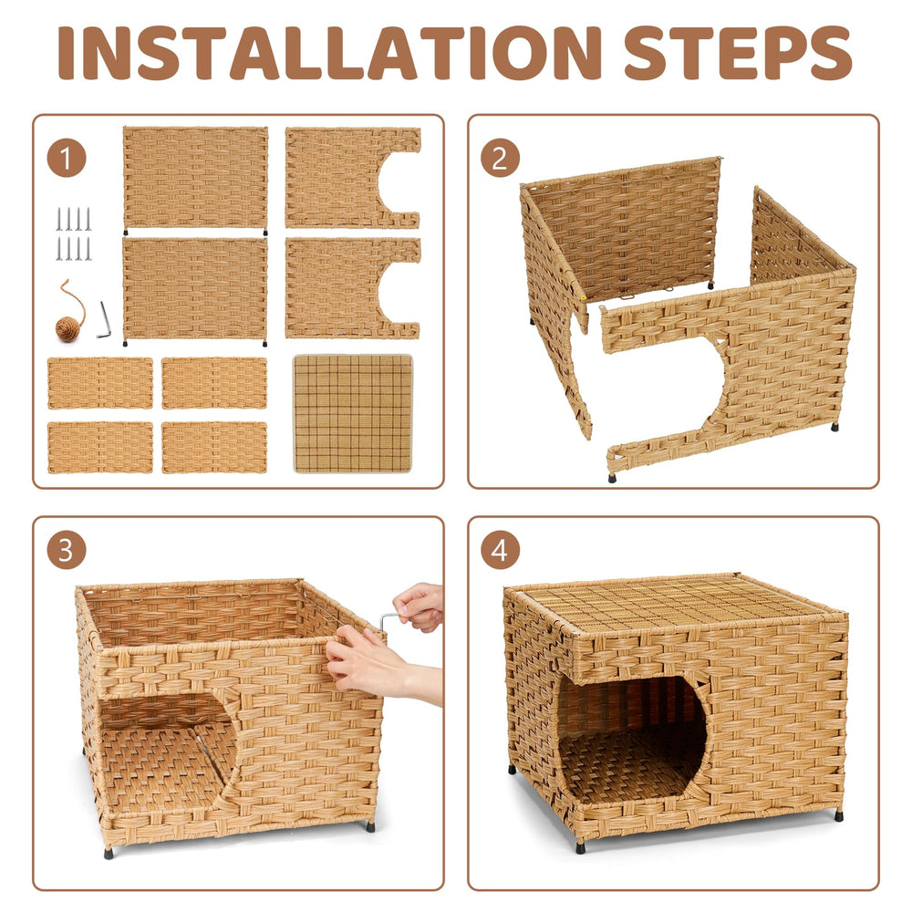 Anysiny cat house spacious 15.7x15.7x11.5 inches provides private nap space.