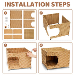 Anysiny cat house spacious 15.7x15.7x11.5 inches provides private nap space.