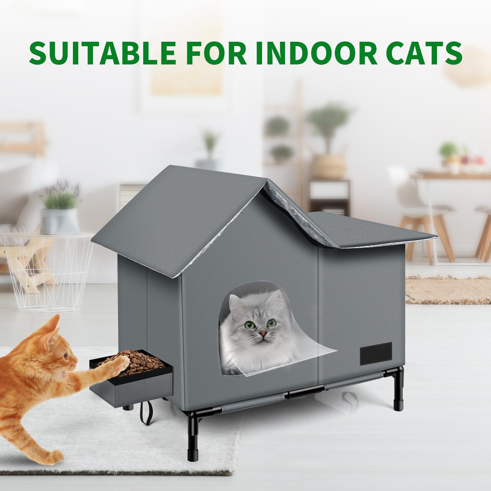 Anysiny heated cat house heating pad control offers thermostat-managed warmth.