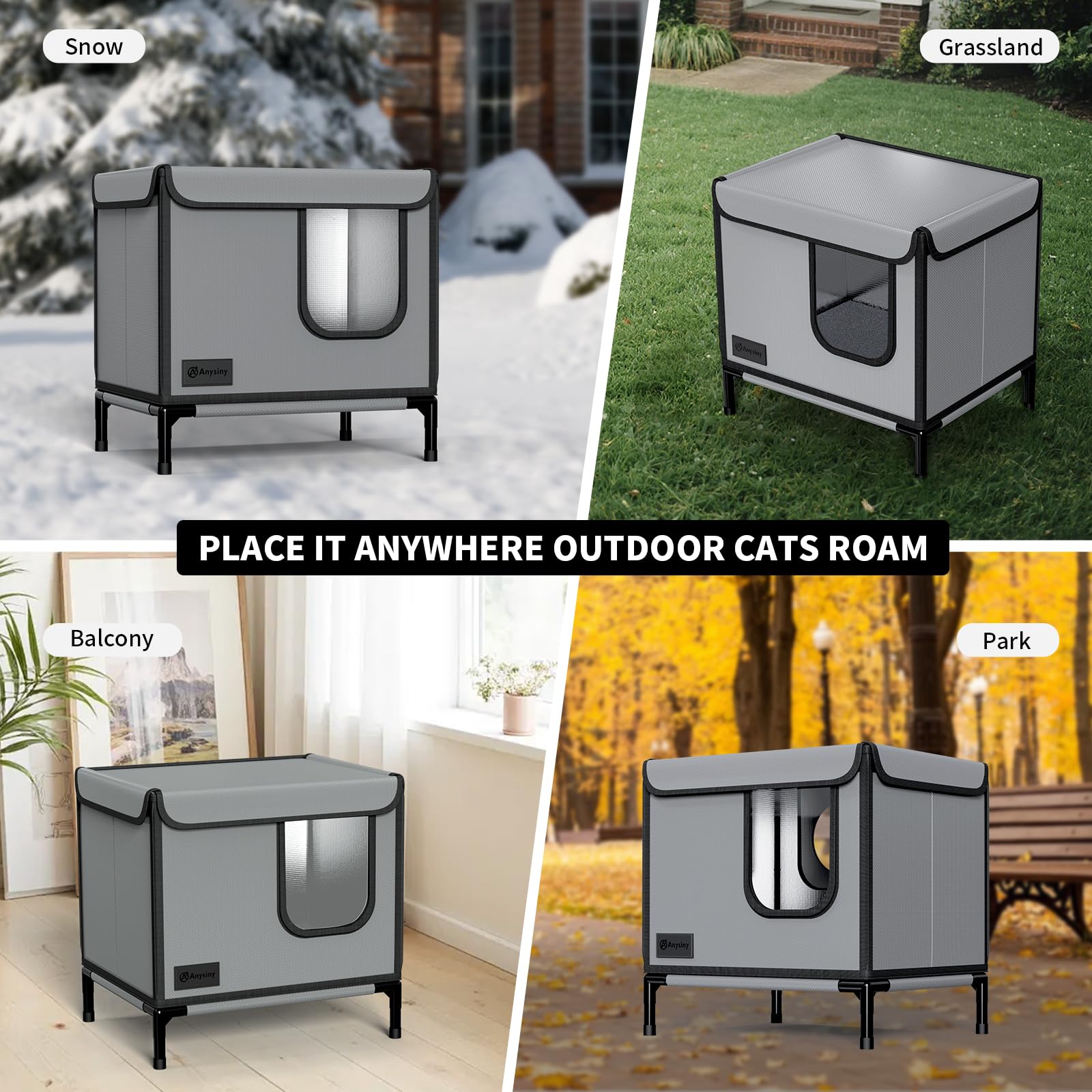 Anysiny outdoor-cat-house quick-assembly design makes setup and storage straightforward.