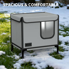 Anysiny outdoor cat house insulation with aluminum foil helps maintain interior warmth during cold nights.