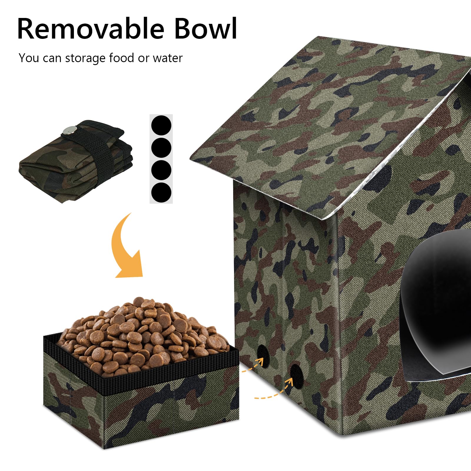 Anysiny weatherproof cat house with durable roof stays dry in rain