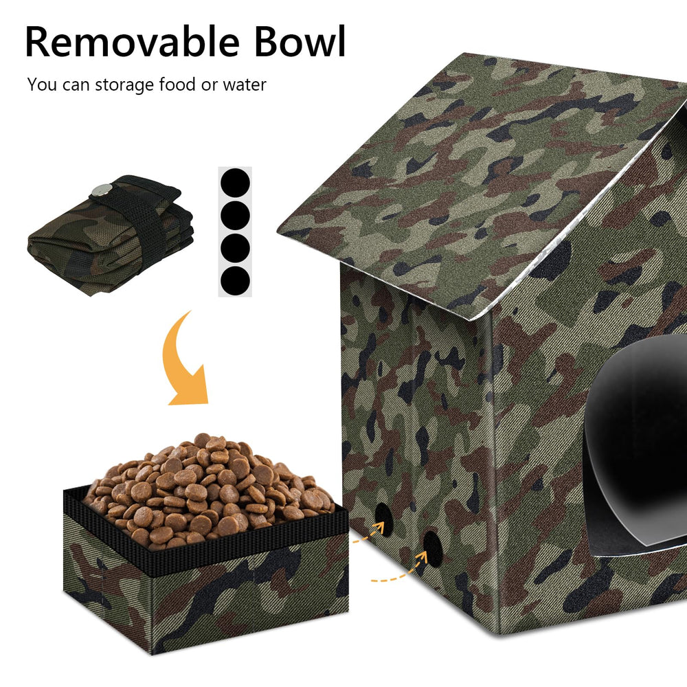 Anysiny weatherproof cat house with durable roof stays dry in rain