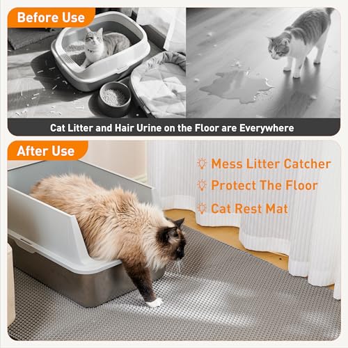 Anywish washable litter mat is easy to clean and quick to air dry