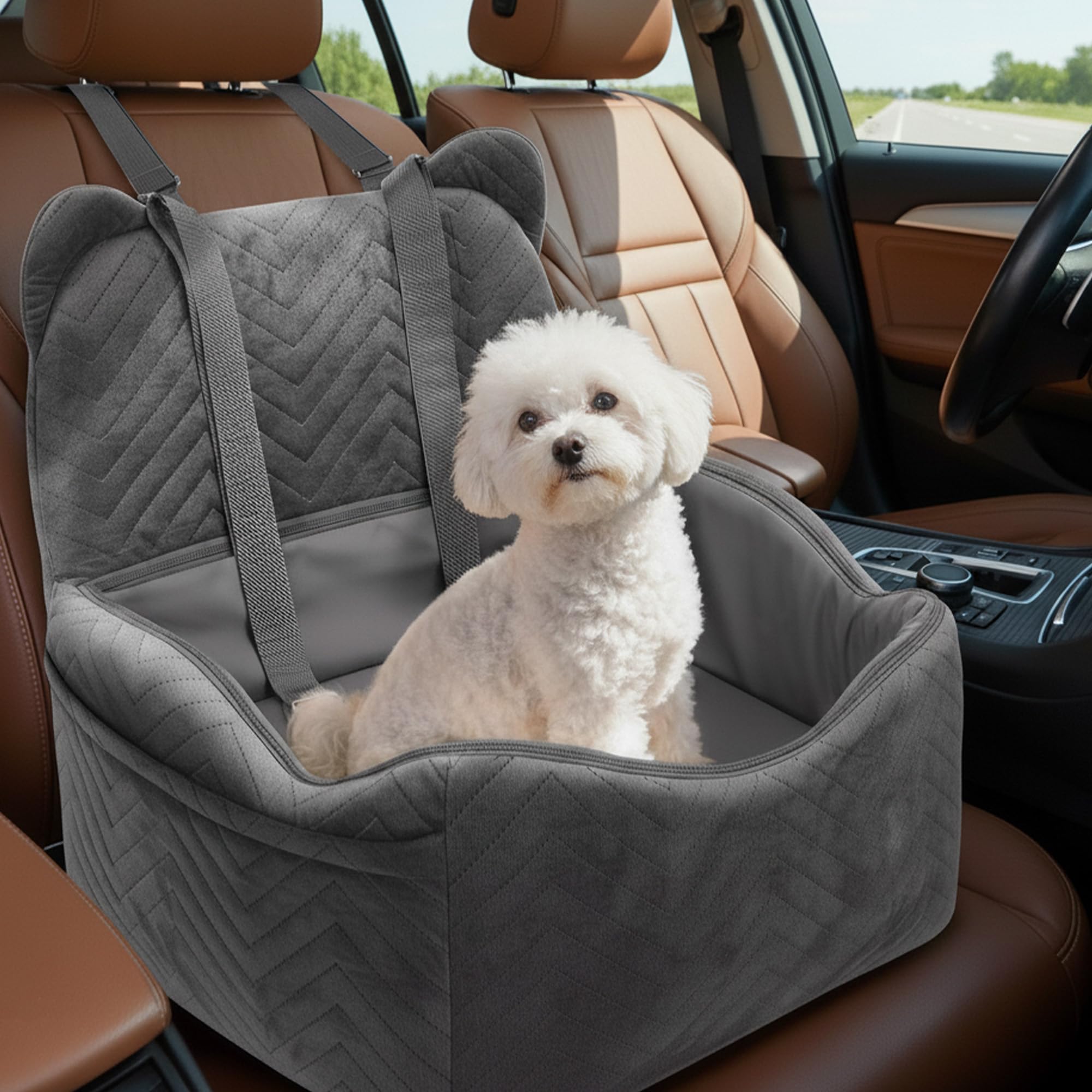 Anywish dog car seat compact dimensions for secure travel with small to medium dogs