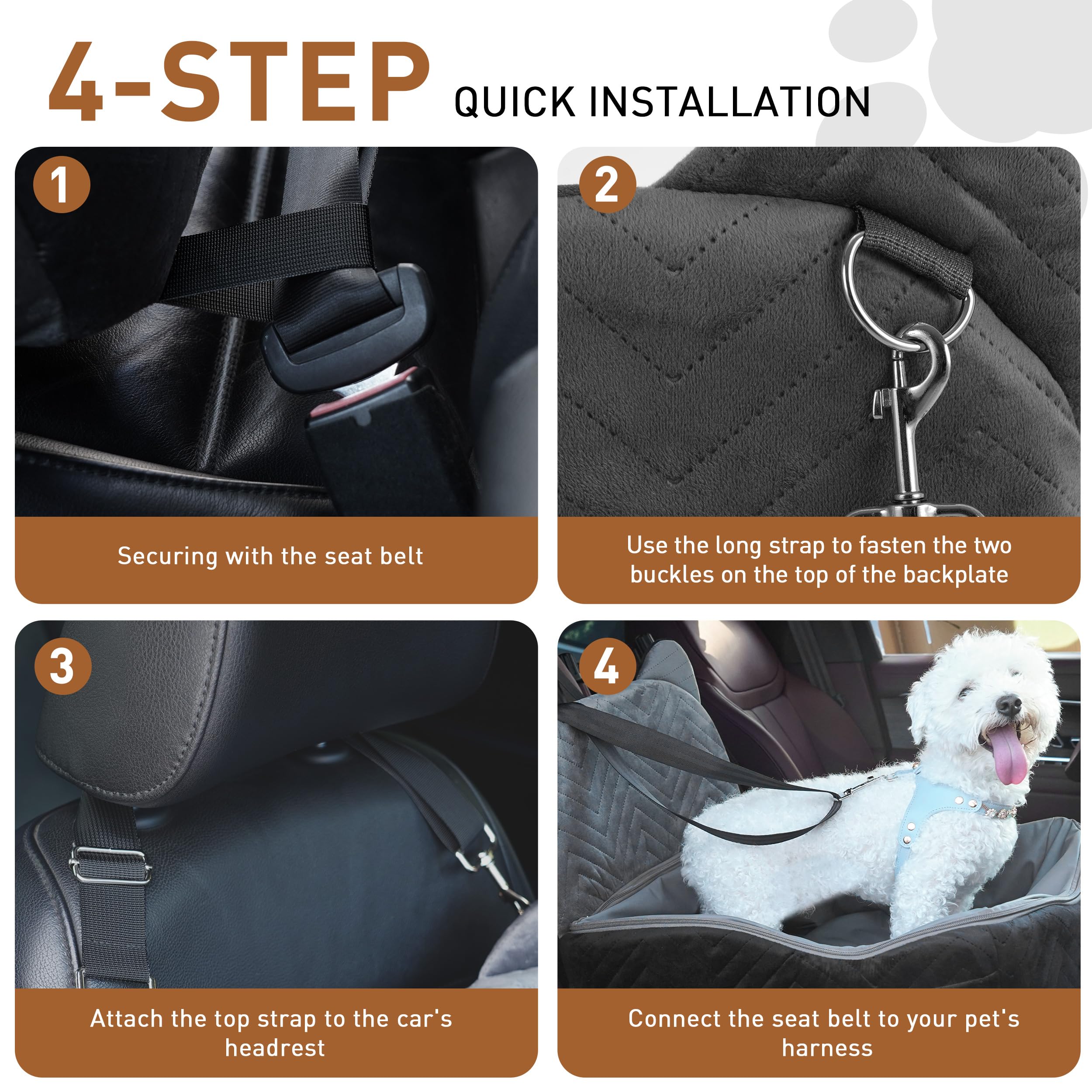 Anywish dog car seat dimensions 18-9 by 18-9 fit for small to medium dogs