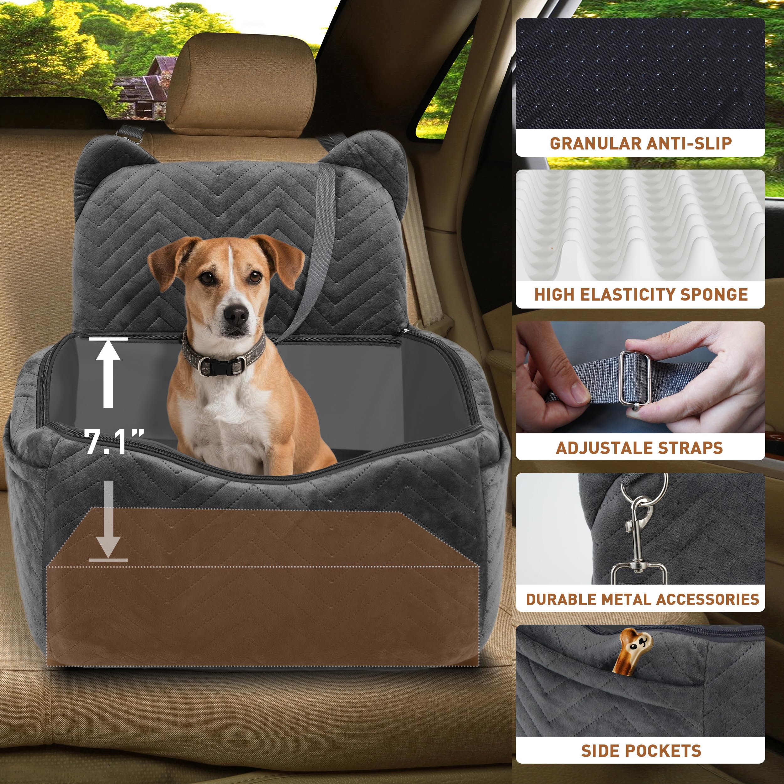 Anywish booster seat has a non-slip bottom to stay in place during drives