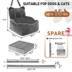 Anywish dog car seat features two safety belts for secure harness attachment