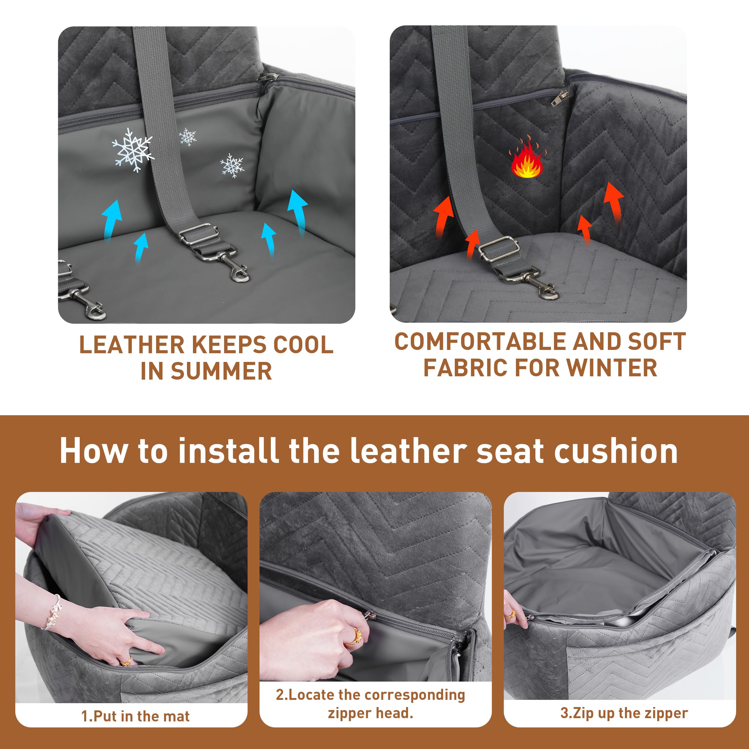 Anywish dog car seat with waterproof PU cover protects against spills and scratches