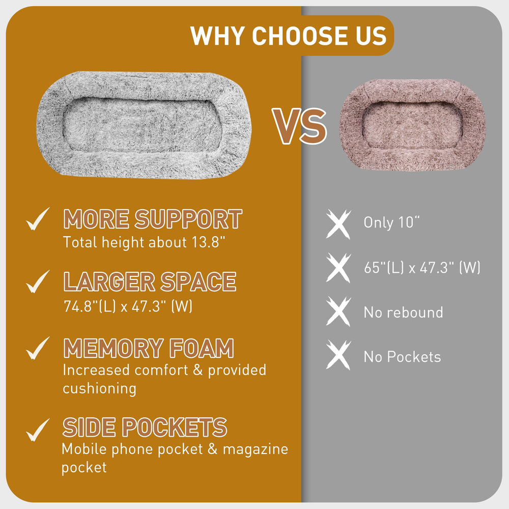 Anywish human dog bed close-contact design invites bonding and outdoor sunbathing with your pet.