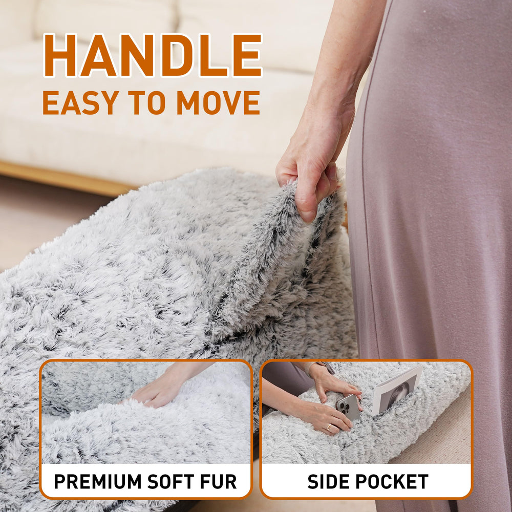 Anywish human dog bed grey color blends with decor for relaxed living spaces.