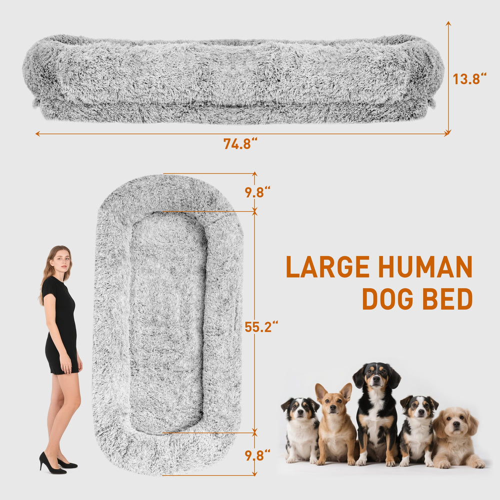 Anywish human dog bed memory foam wrap-around, provides secure feel and joint support.