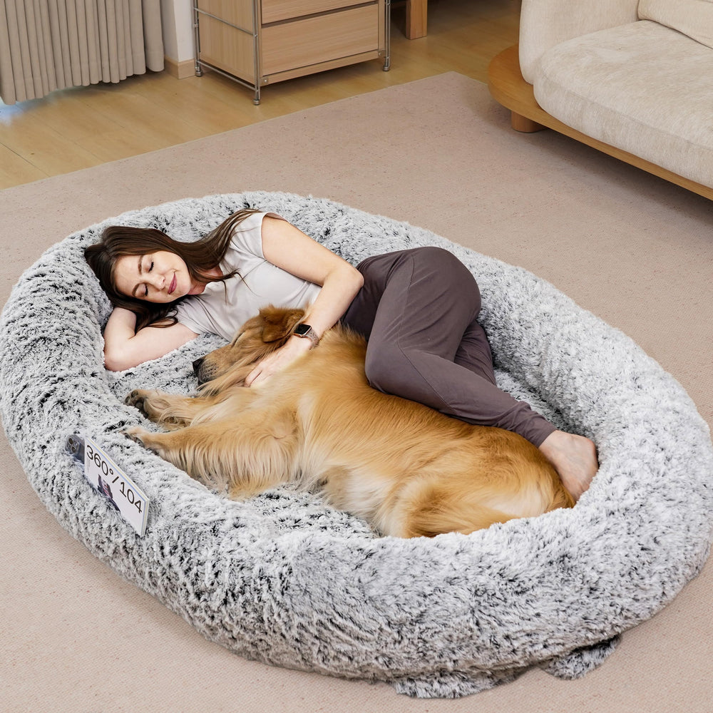 Anywish human dog bed oversized layout, plush surface supports restful sleep for you and your pet.