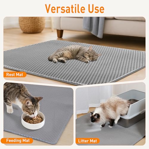 Anywish large cat litter mat fits hooded or self-cleaning boxes