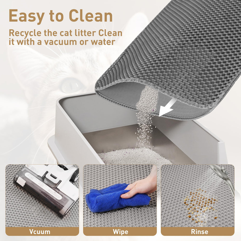 Anywish litter mat anti-slip back keeps secure on floors.