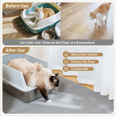 Anywish litter mat EVA material is soft and kitty-friendly.