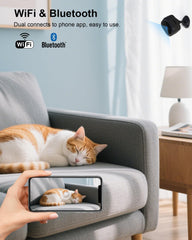 AOBOCAM indoor camera night vision view for clear, continuous pet monitoring after dusk.