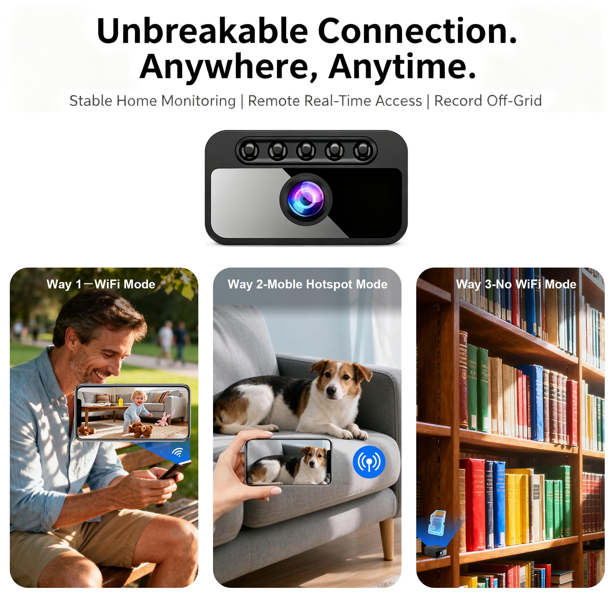 AOBOCAM local and cloud storage options safeguard footage with flexible backups.