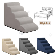 Aodisman 5-step dog stairs key-features showcases safe, comfortable ramp access.