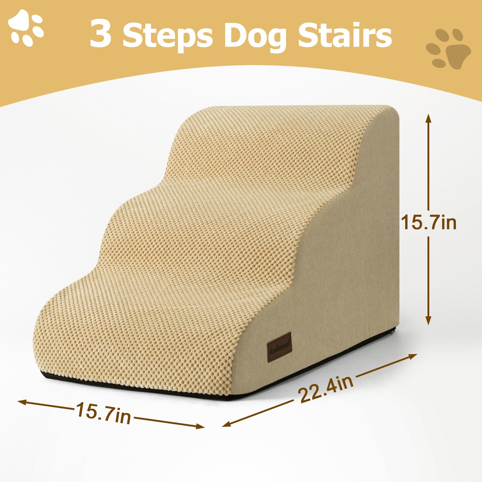 Aodisman dog ramp portable handle khaki makes moving between rooms effortless.
