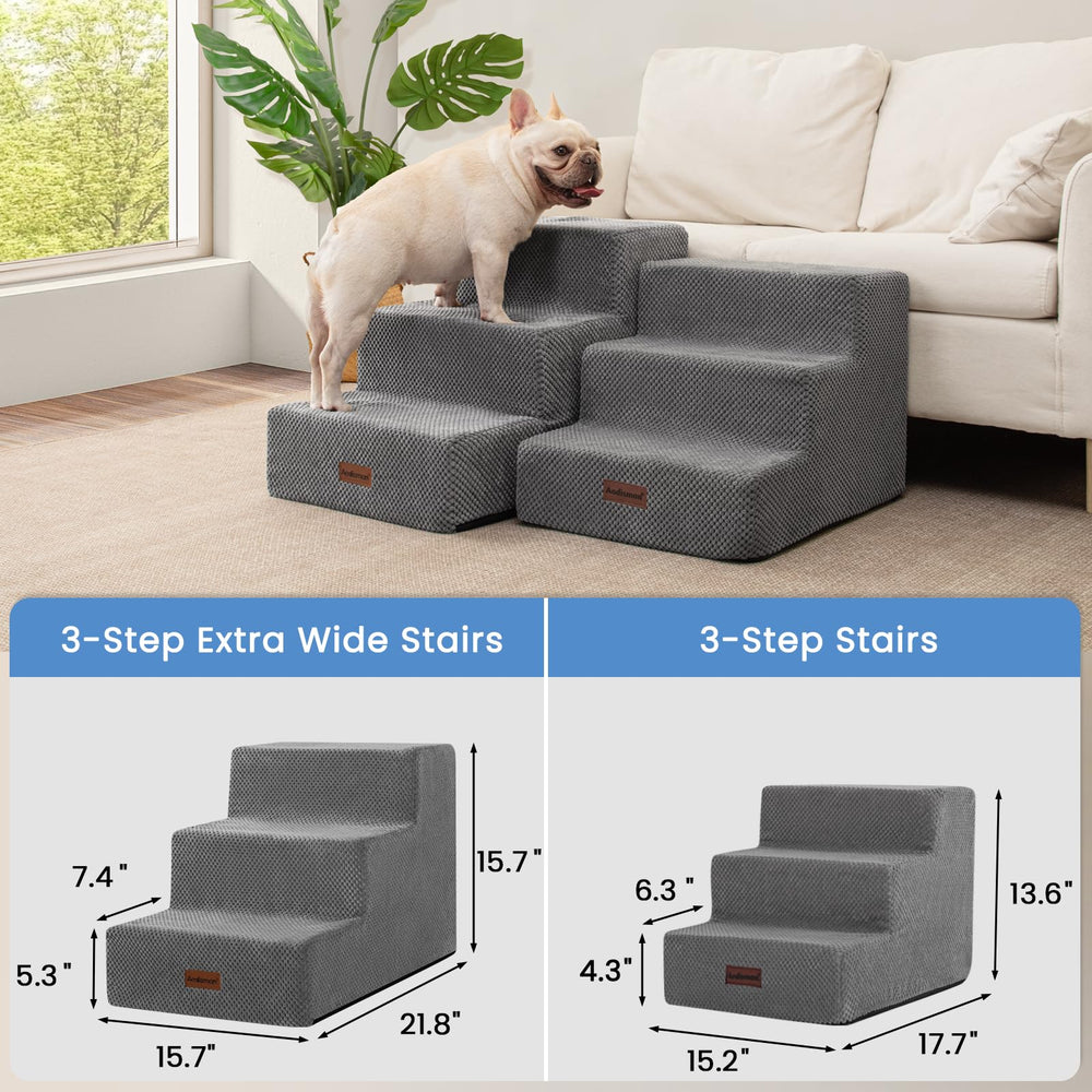 Aodisman Dog Stairs easy-clean zipper cover gray for quick maintenance