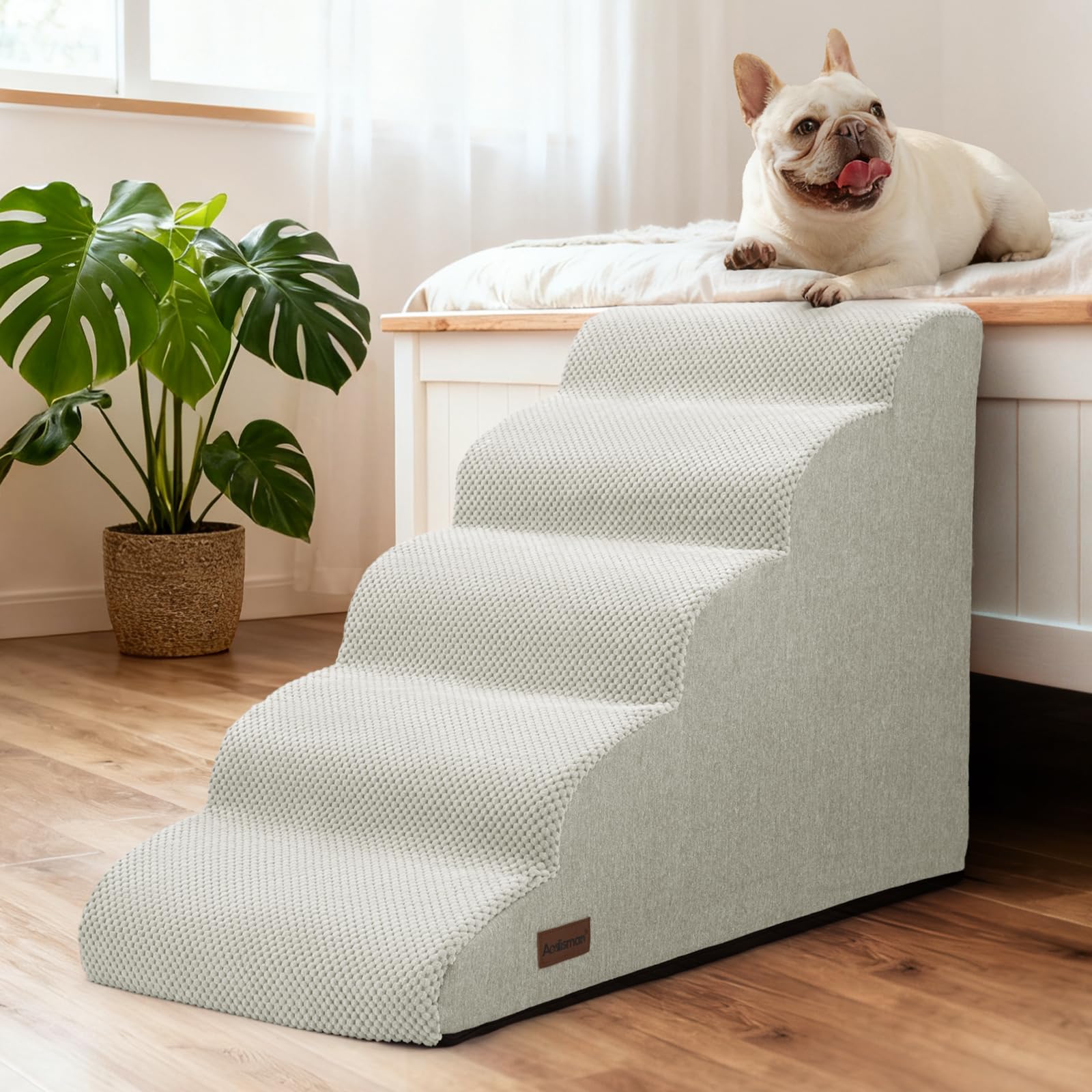 Aodisman dog stairs easy-move-room-to-room design simplifies repositioning.