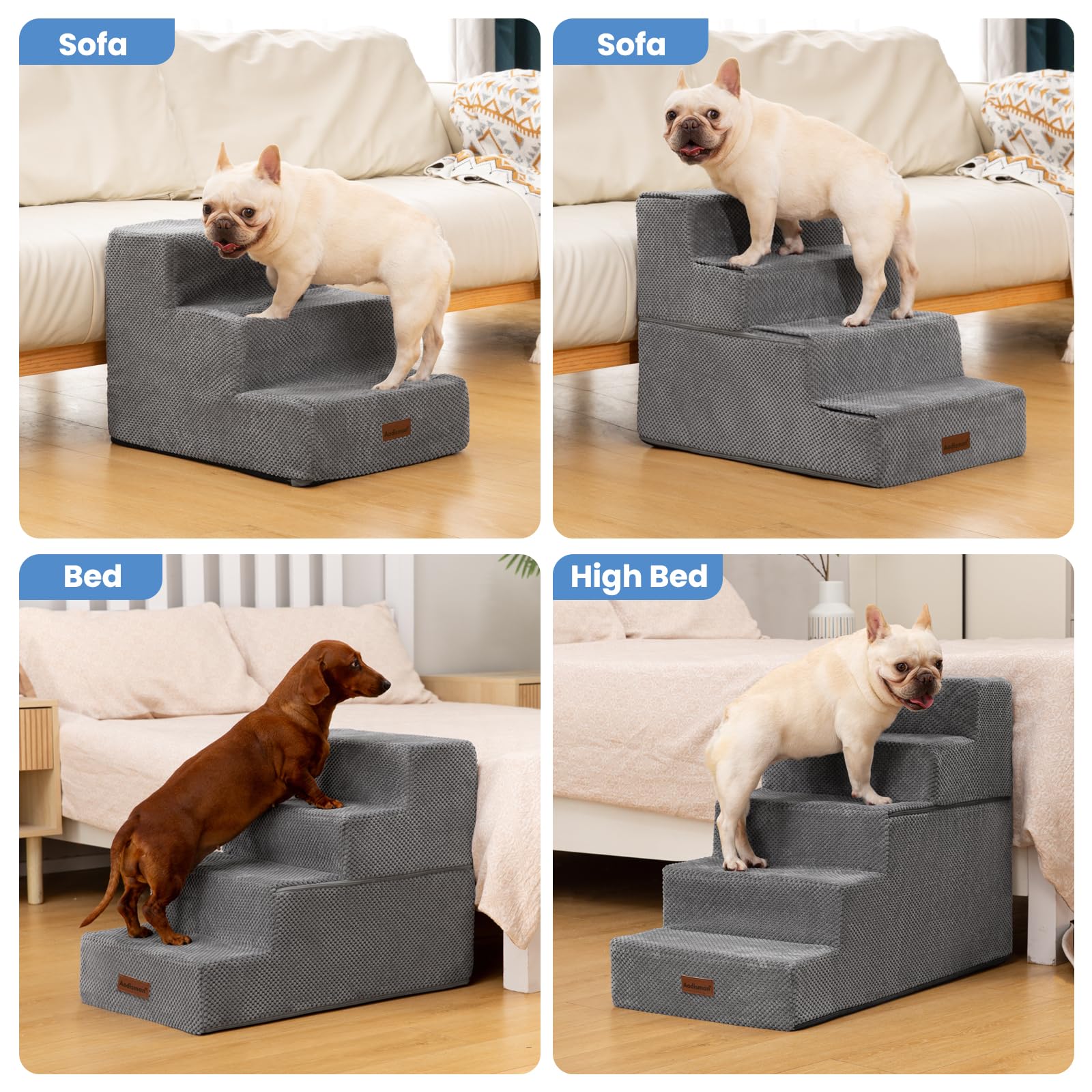 Aodisman Dog Stairs foam-core detail gray highlights lightweight support