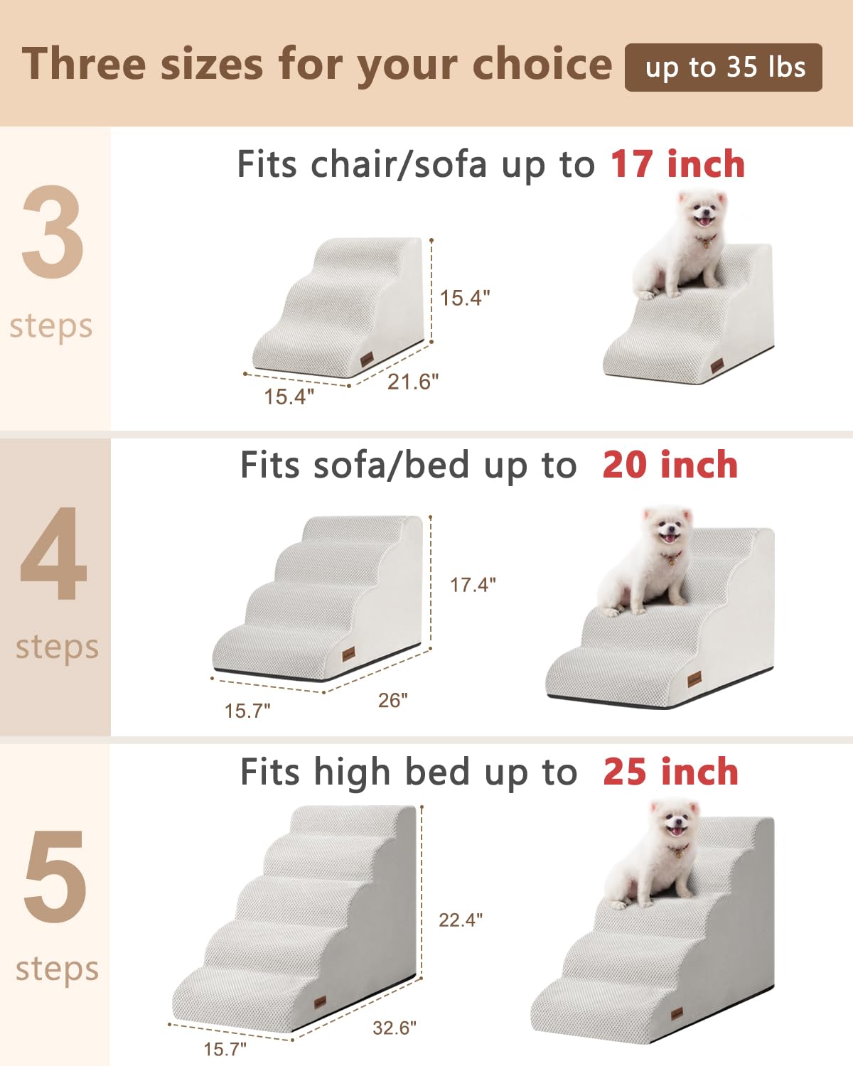 Aodisman dog stairs removable cover for quick washing