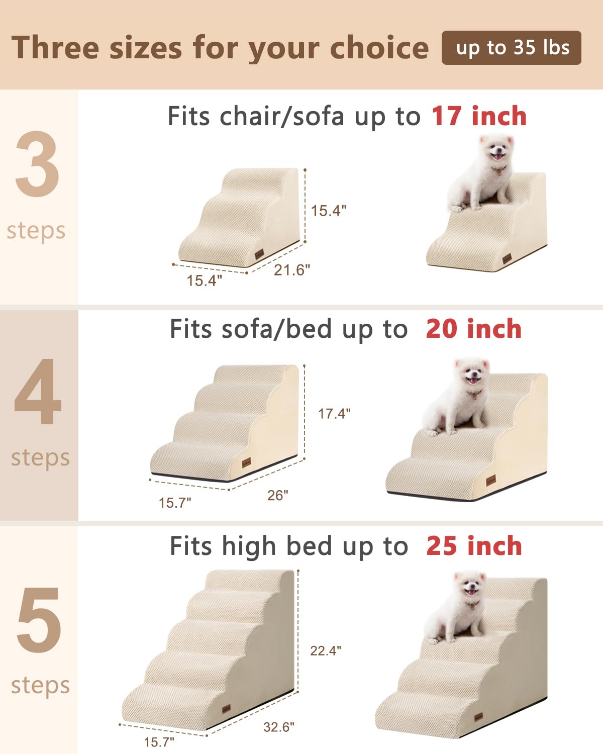Aodisman dog stairs on sofa help pets reach seating comfortably.