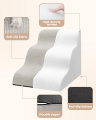 Aodisman dog stairs soft foam core supports comfortable climbs for aging dogs